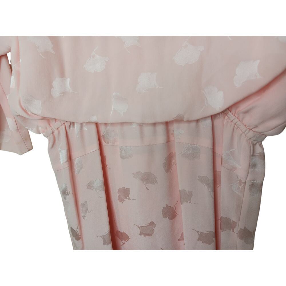 Vintage Nordstrom POV 100% Silk Pink Floral Midi Dress Sz 4 Romantic Cottagecore - Picture 16 of 16